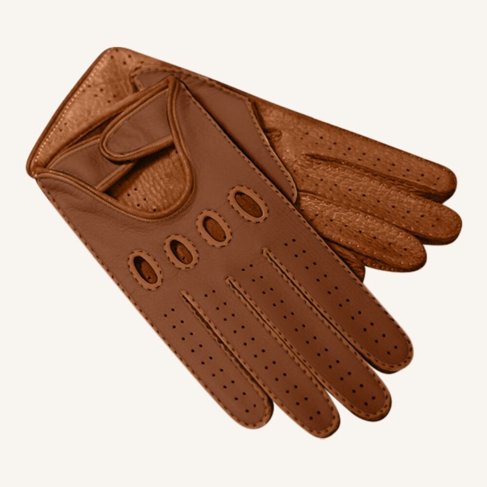 M.A.M.A. Women's Hand Gloves For Driving - Dark Brown, Light Brown